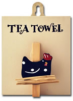 Order Black Hen tea towel peg